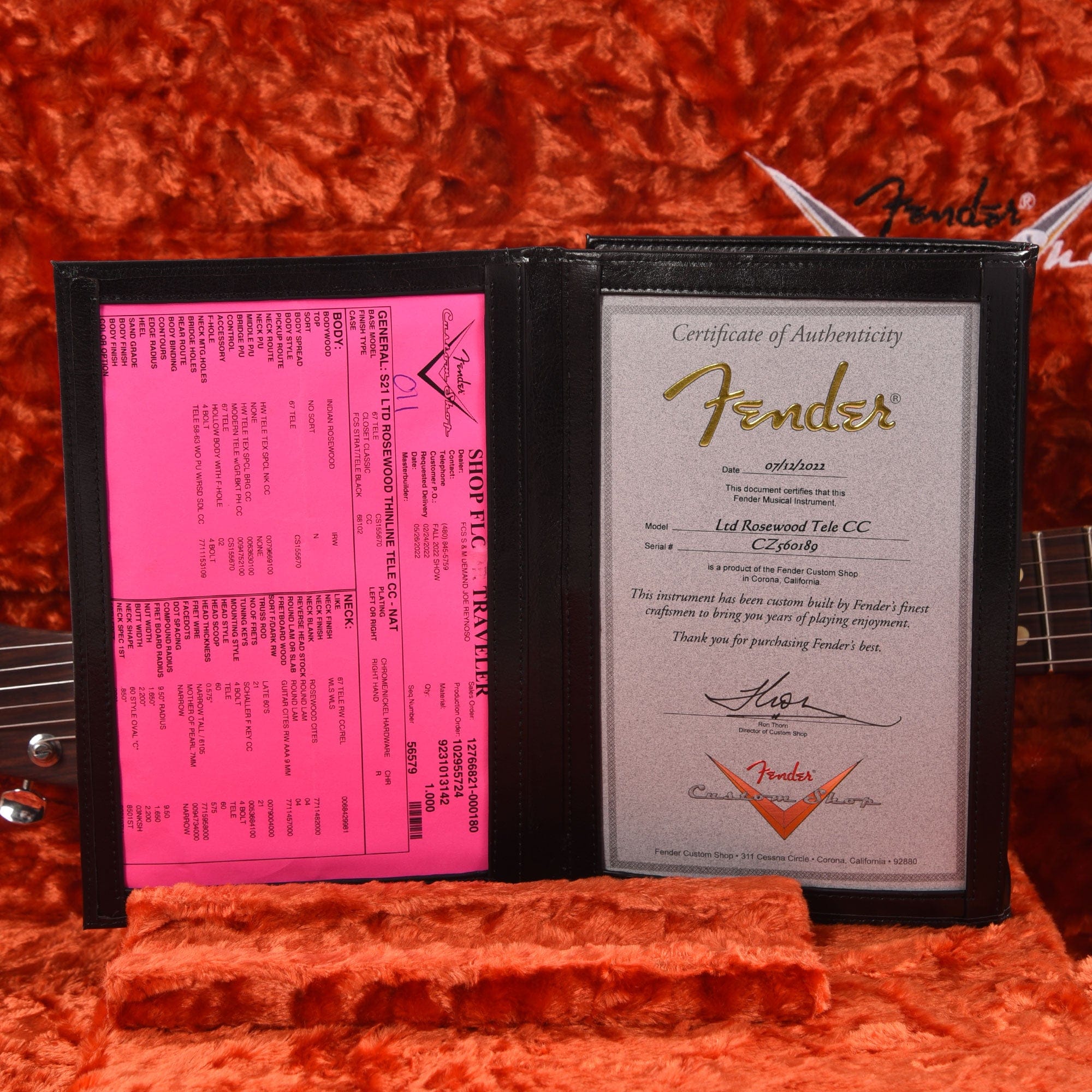 Fender Custom Shop Limited Edition Rosewood Telecaster Thinline Closet Classic Natural Electric Guitars / Solid Body