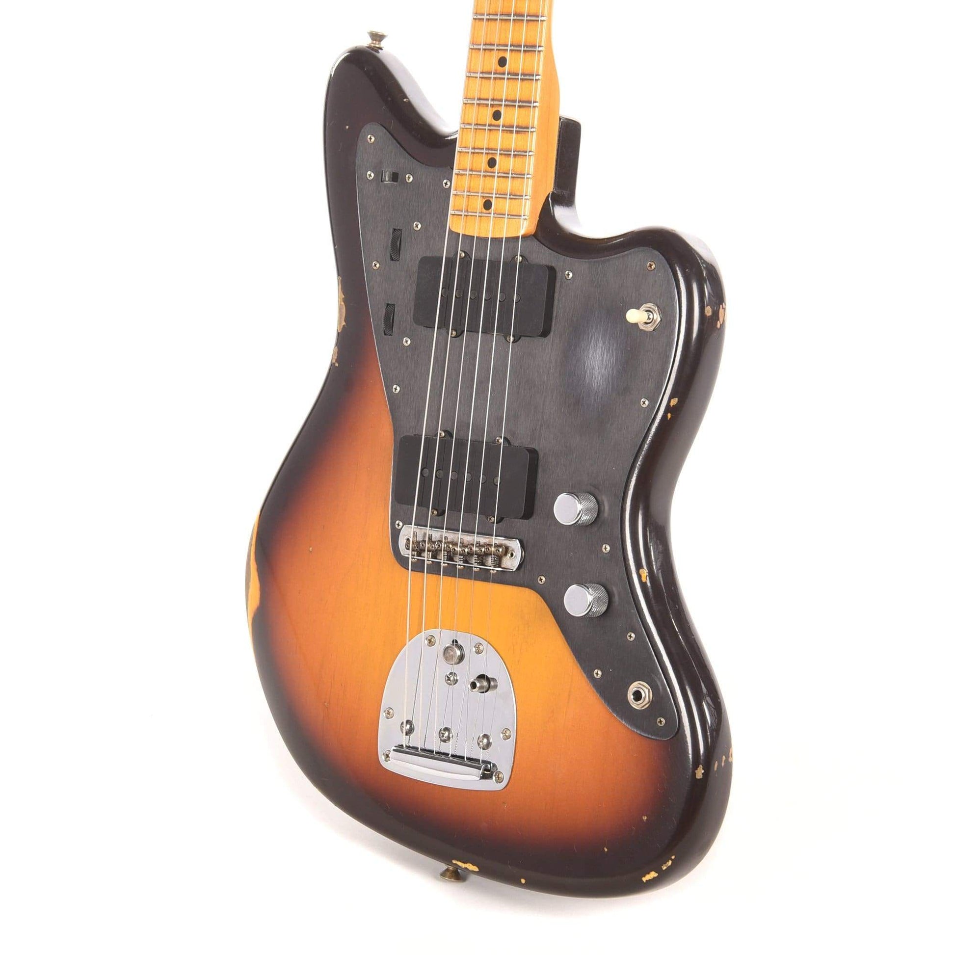 Fender Custom Shop Limited Edition Vintage Custom 1958 Jazzmaster Relic Faded Aged Chocolate 3-Tone Sunburst Electric Guitars / Solid Body