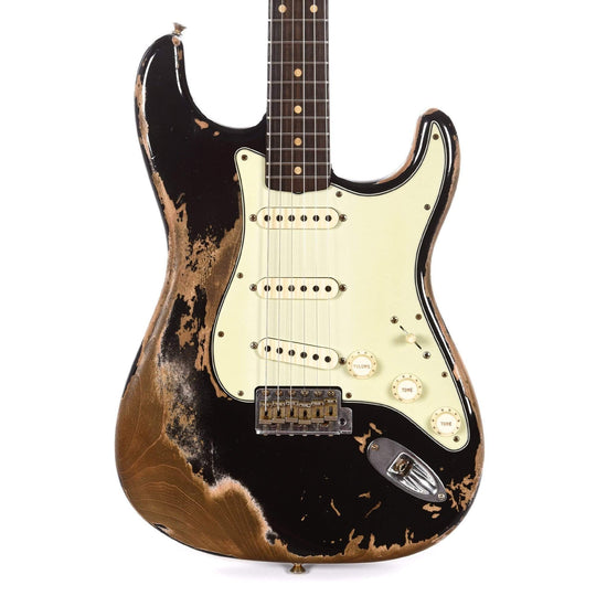 Fender Custom Shop NAMM Limited Edition 60/63 Stratocaster Super Heavy Relic Aged Black Electric Guitars / Solid Body