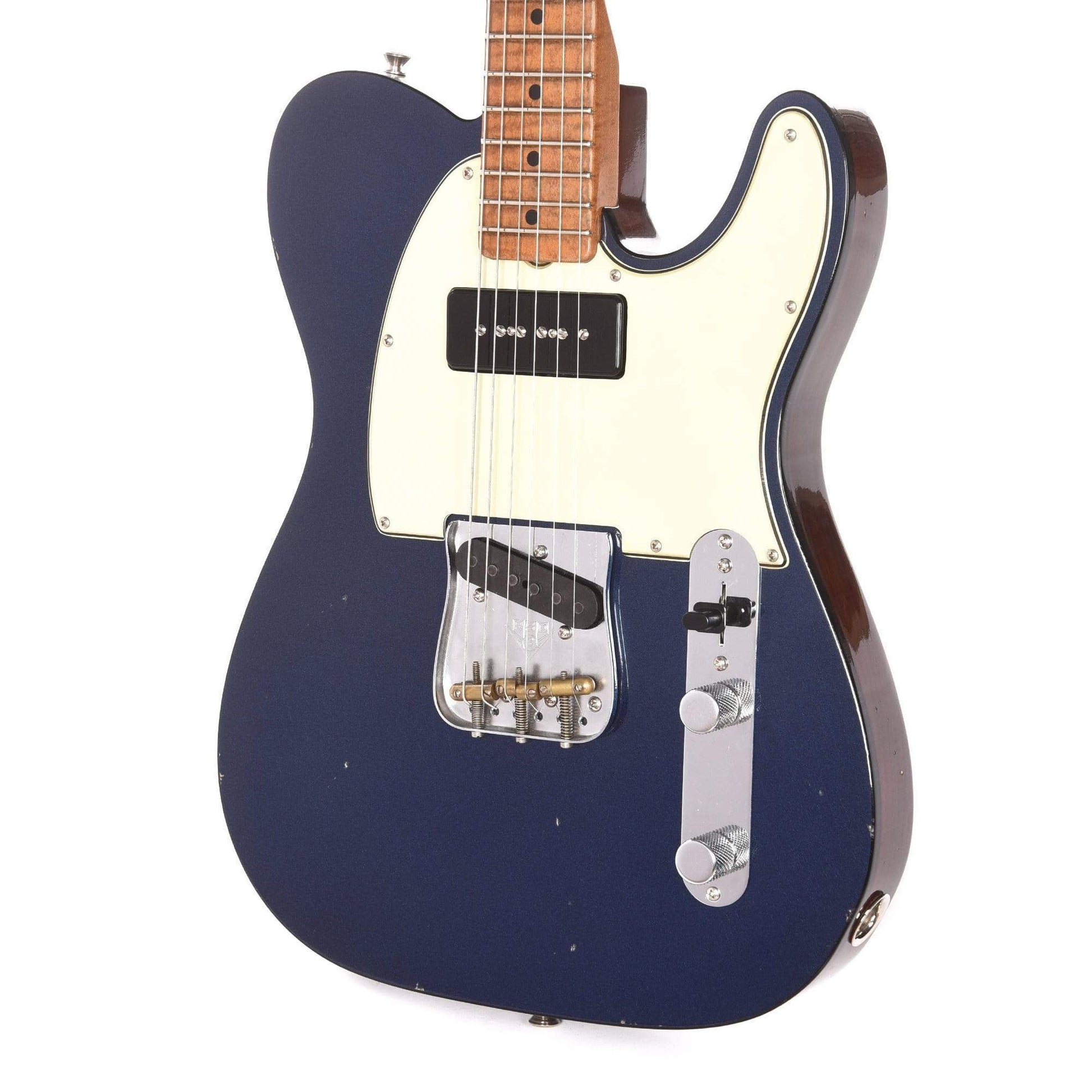 Fender Custom Shop P-90 Telecaster Journeyman Relic Baltic Blue/Transparent Walnut Back Master Built by Jason Smith Electric Guitars / Solid Body