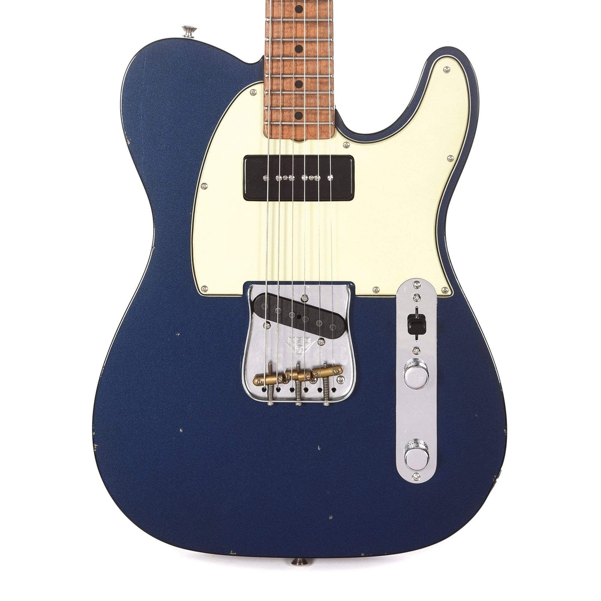 Fender Custom Shop P-90 Telecaster Journeyman Relic Baltic Blue/Transparent Walnut Back Master Built by Jason Smith Electric Guitars / Solid Body