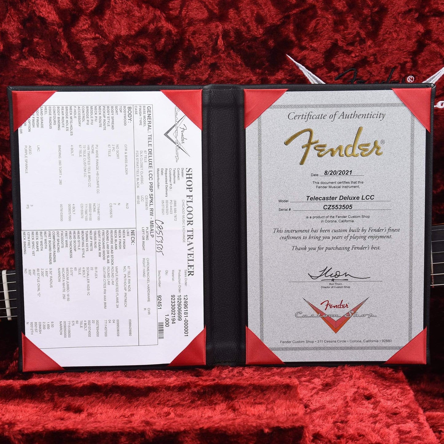 Fender Custom Shop Telecaster Custom Deluxe Closet Classic Aged Purple Sparkle Apprentice Built by Levi Perry Electric Guitars / Solid Body