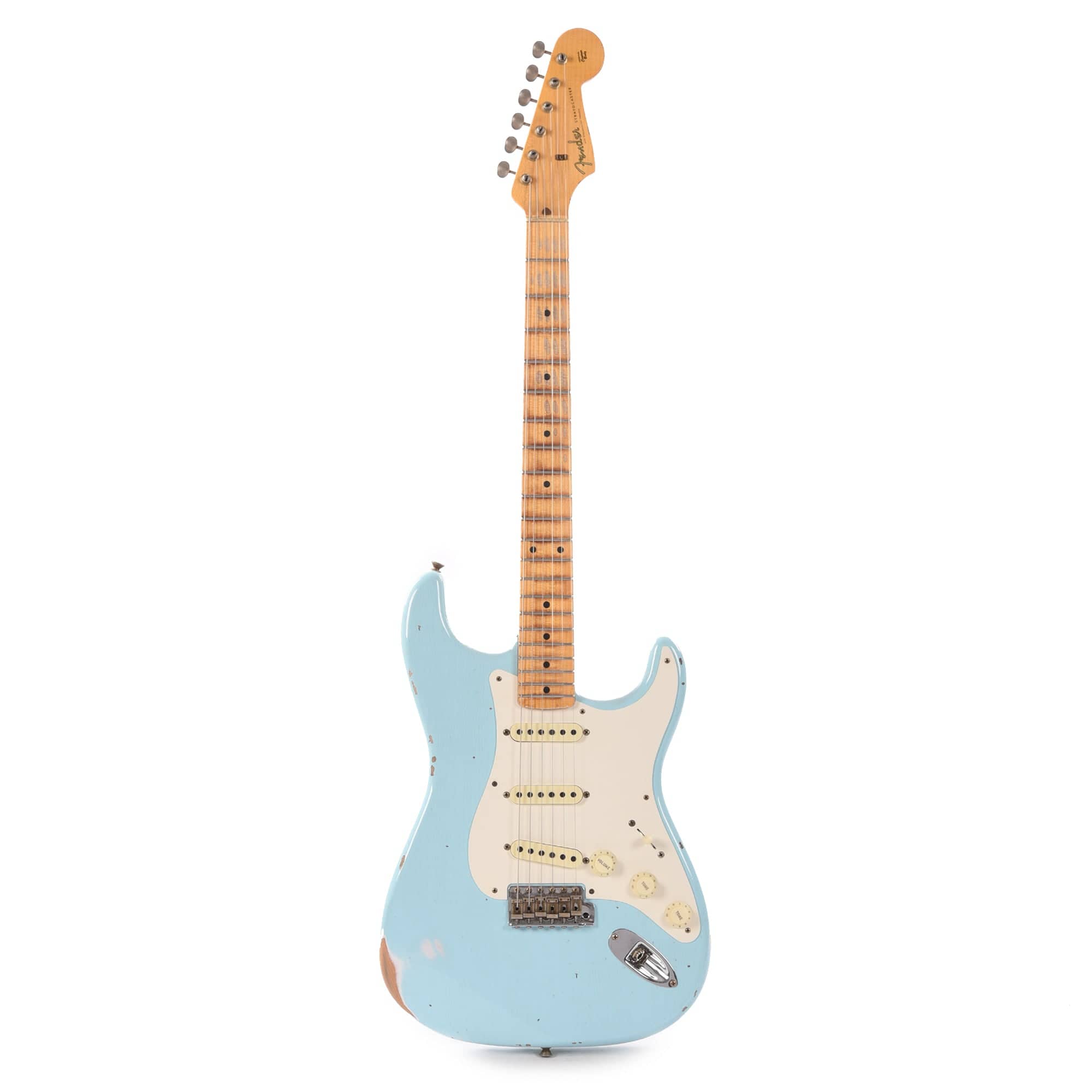 Fender Custom Shop Time Machine 1957 Stratocaster Relic Faded Aged Daphne Blue Electric Guitars / Solid Body