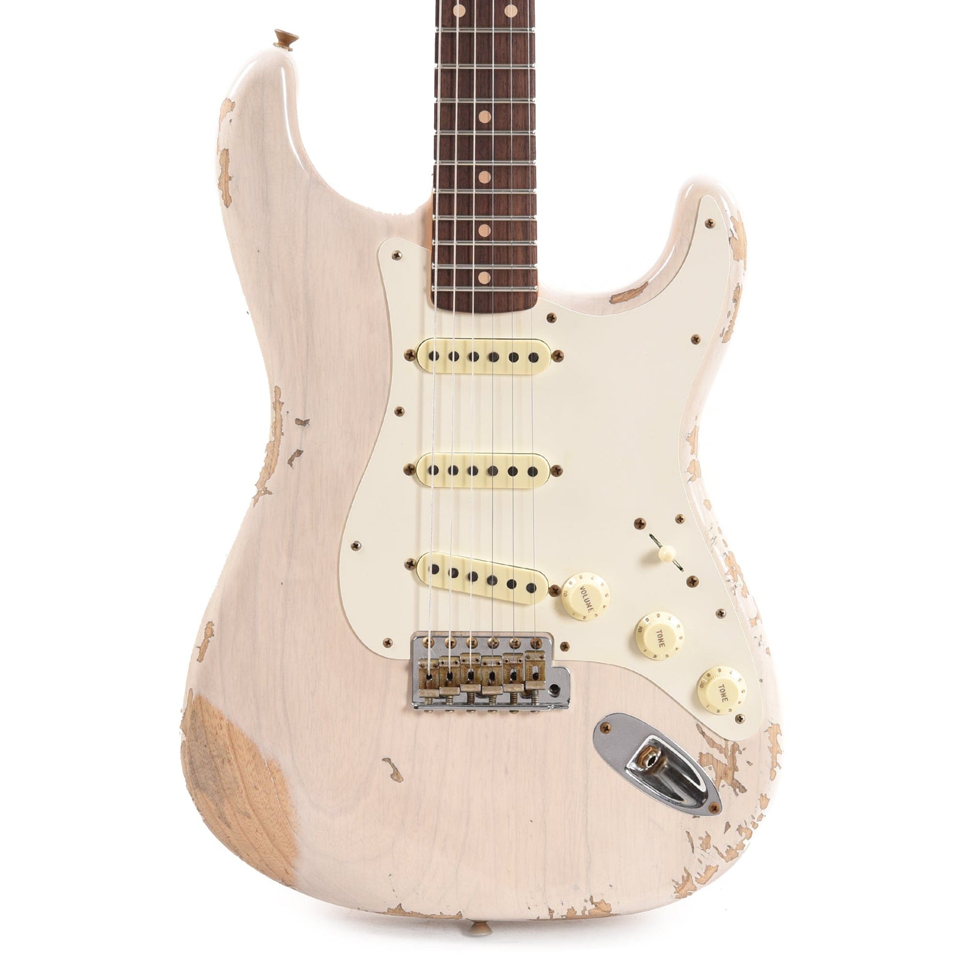 Fender Custom Shop Time Machine 1959 Stratocaster Heavy Relic Aged White Blonde Electric Guitars / Solid Body