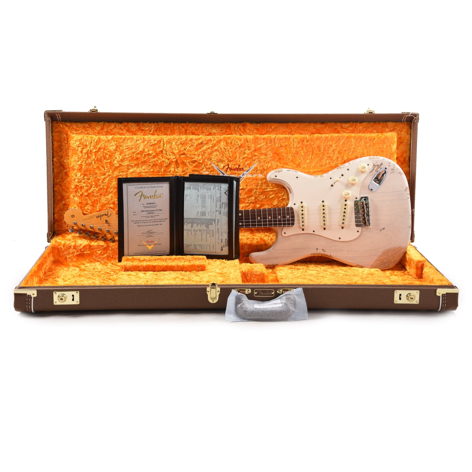 Fender Custom Shop Time Machine 1959 Stratocaster Heavy Relic Aged White Blonde Electric Guitars / Solid Body
