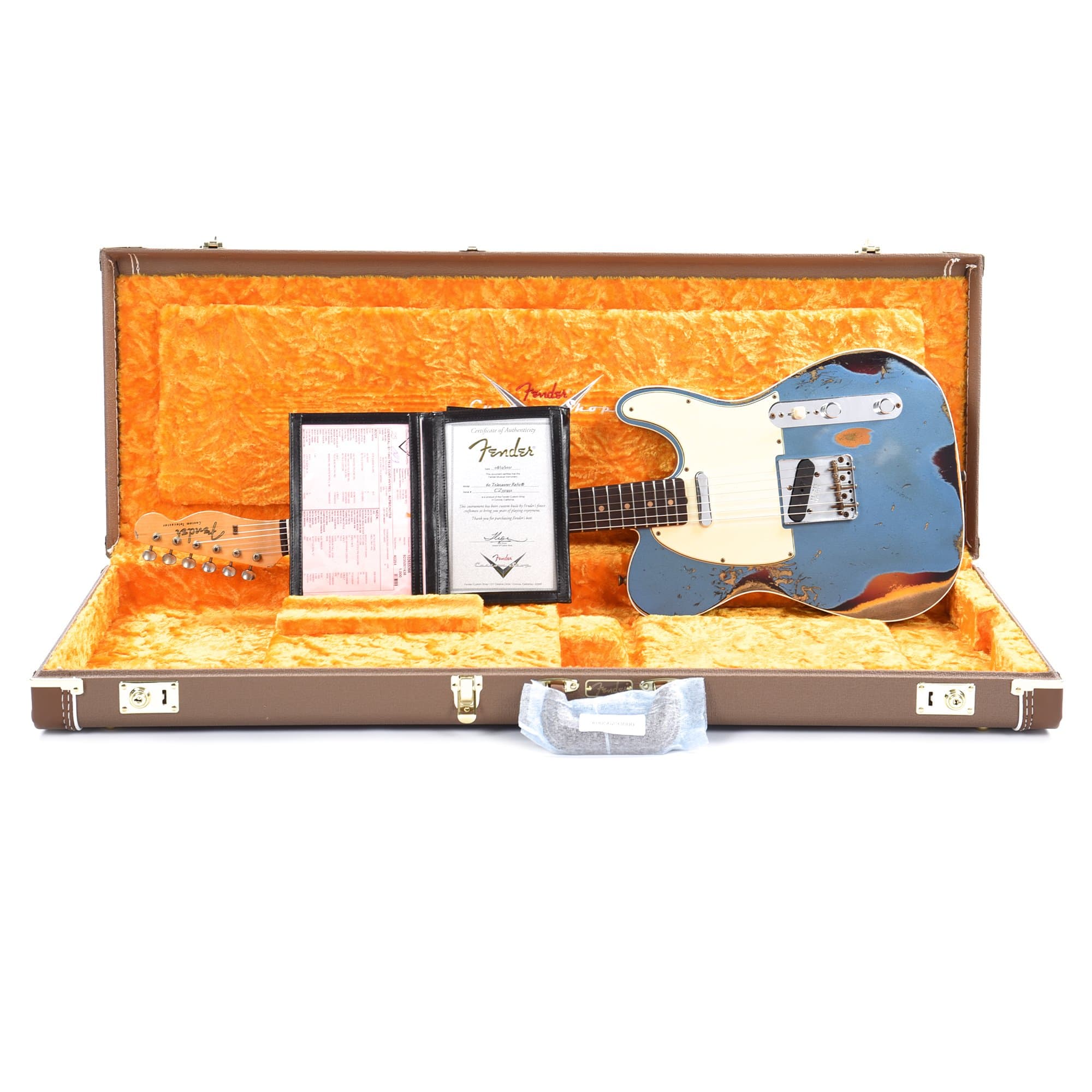 Fender Custom Shop Time Machine 1960 Telecaster Custom Relic Aged Lake Placid Blue Over Chocolate 3-Color Sunburst Electric Guitars / Solid Body