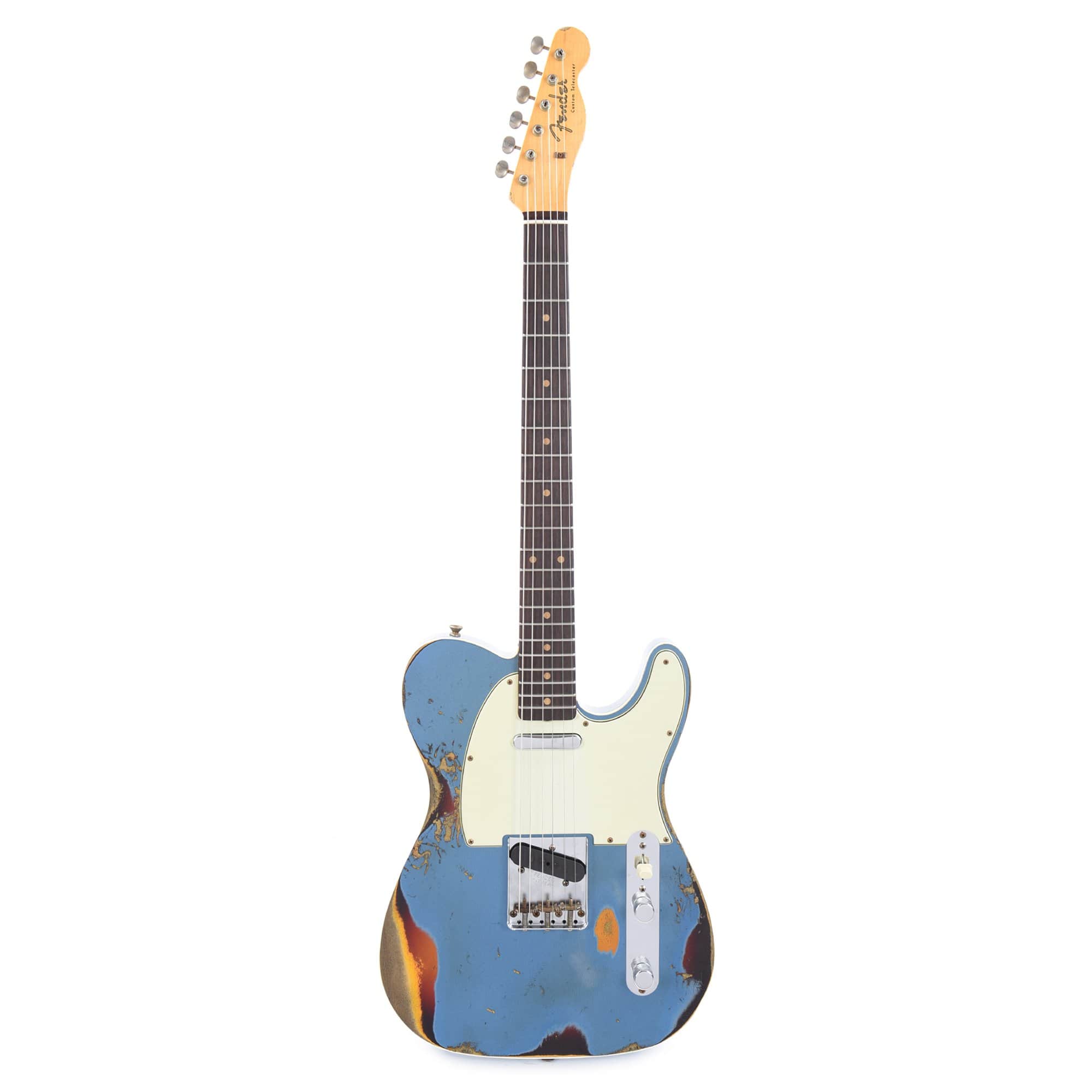 Fender Custom Shop Time Machine 1960 Telecaster Custom Relic Aged Lake Placid Blue Over Chocolate 3-Color Sunburst Electric Guitars / Solid Body