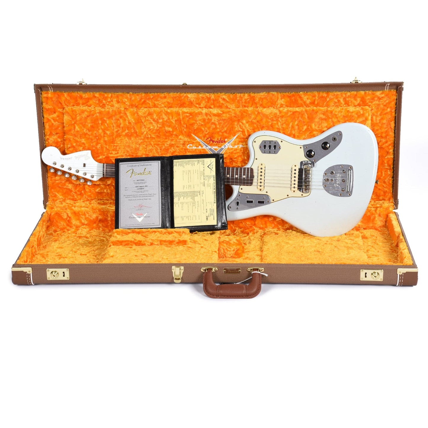 Fender Custom Shop Time Machine 1963 Jaguar Journeyman Super Faded Aged Sonic Blue Electric Guitars / Solid Body