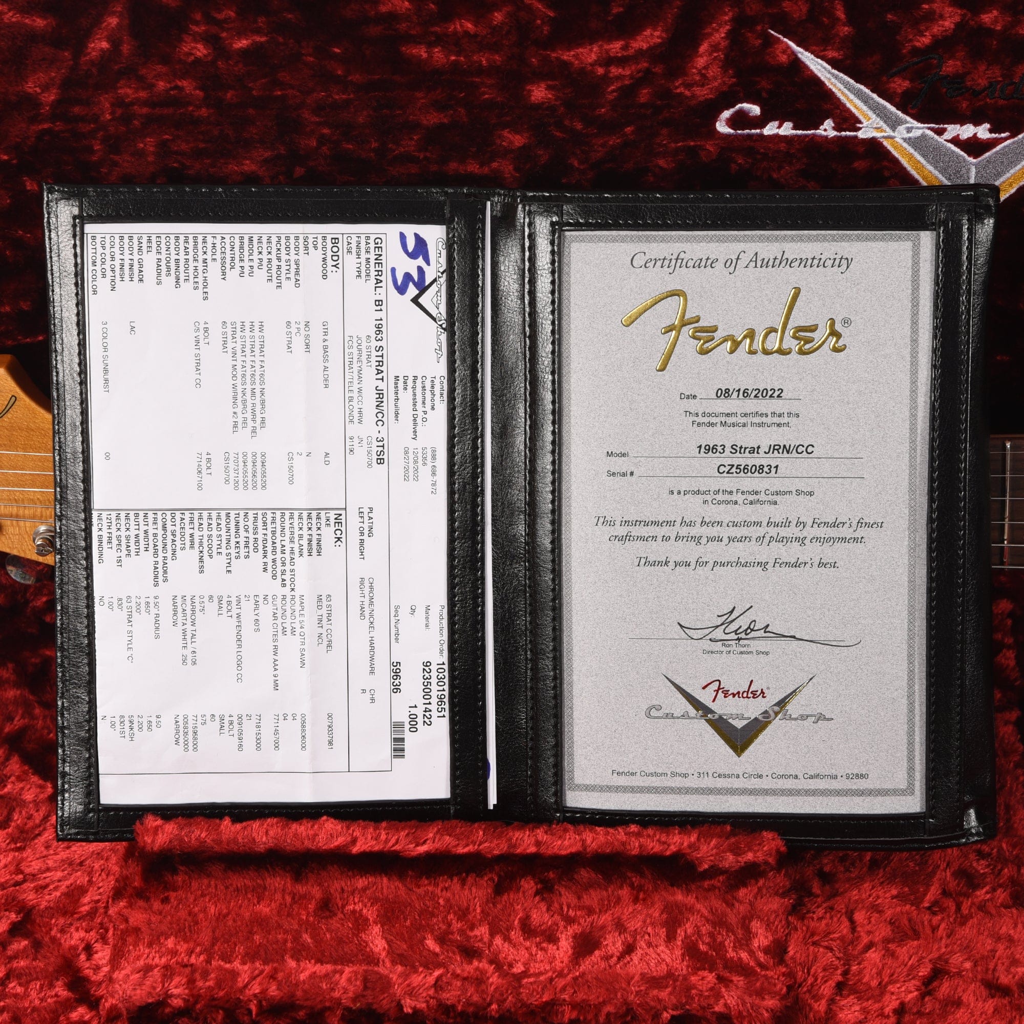 Fender Custom Shop Time Machine 1963 Stratocaster Journeyman 3-Color Sunburst Electric Guitars / Solid Body