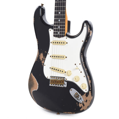 Fender Custom Shop Time Machine 1967 Stratocaster Heavy Relic Aged Black Electric Guitars / Solid Body