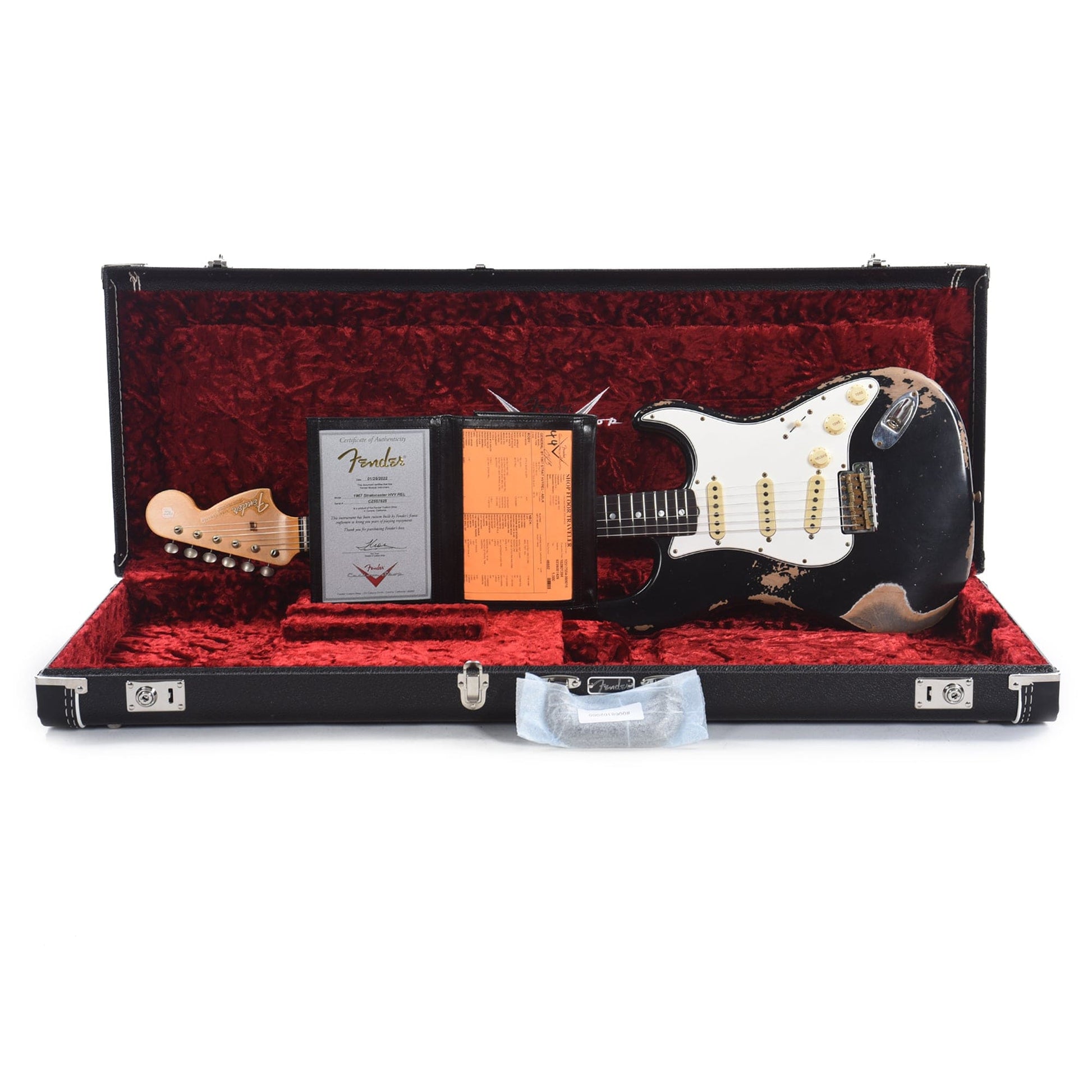 Fender Custom Shop Time Machine 1967 Stratocaster Heavy Relic Aged Black Electric Guitars / Solid Body