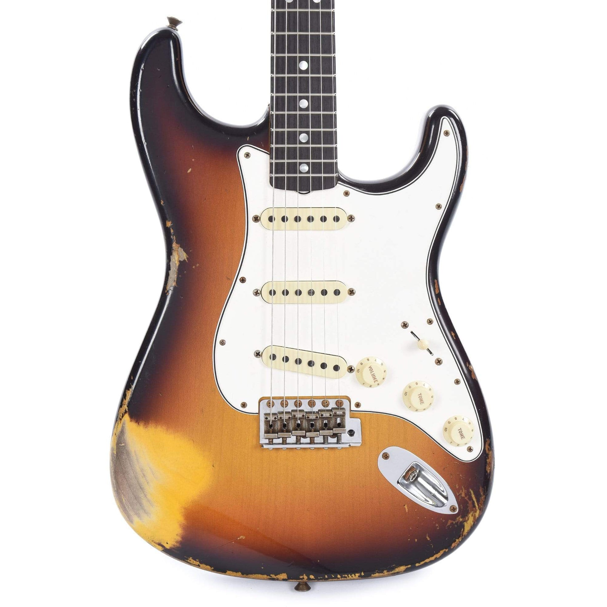 Fender Custom Shop Time Machine 1967 Stratocaster Heavy Relic Faded Aged 3-Color Sunburst Electric Guitars / Solid Body