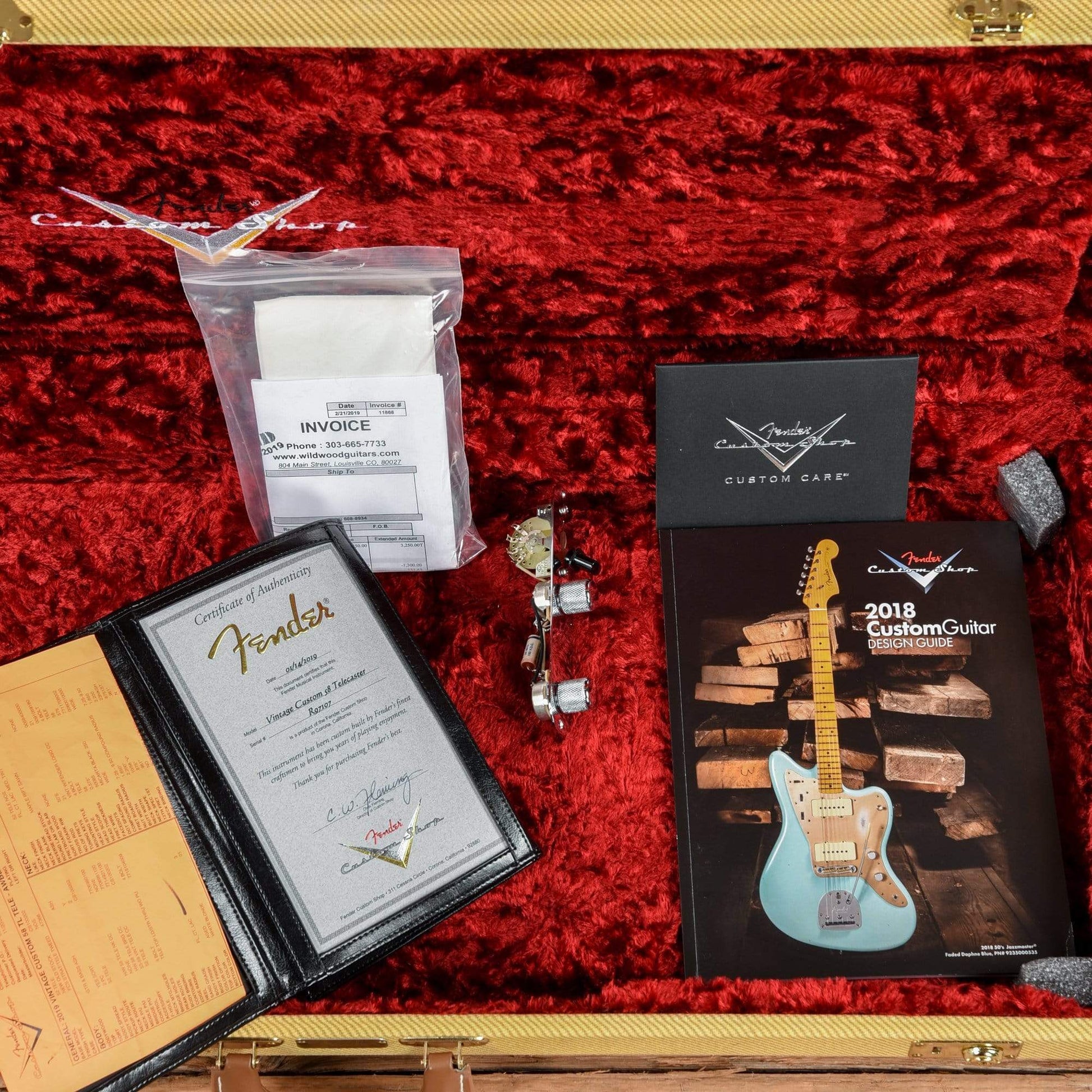 Fender Custom Shop Vintage Custom 1958 Top-Load Telecaster NOS Aged White Blonde 2019 Electric Guitars / Solid Body