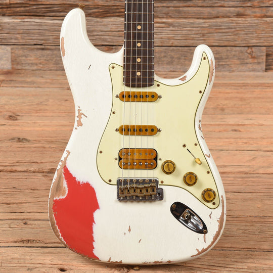 Fender Custom Shop White Lightning Stratocaster Relic Olympic White Over Fiesta Red 2022 Electric Guitars / Solid Body