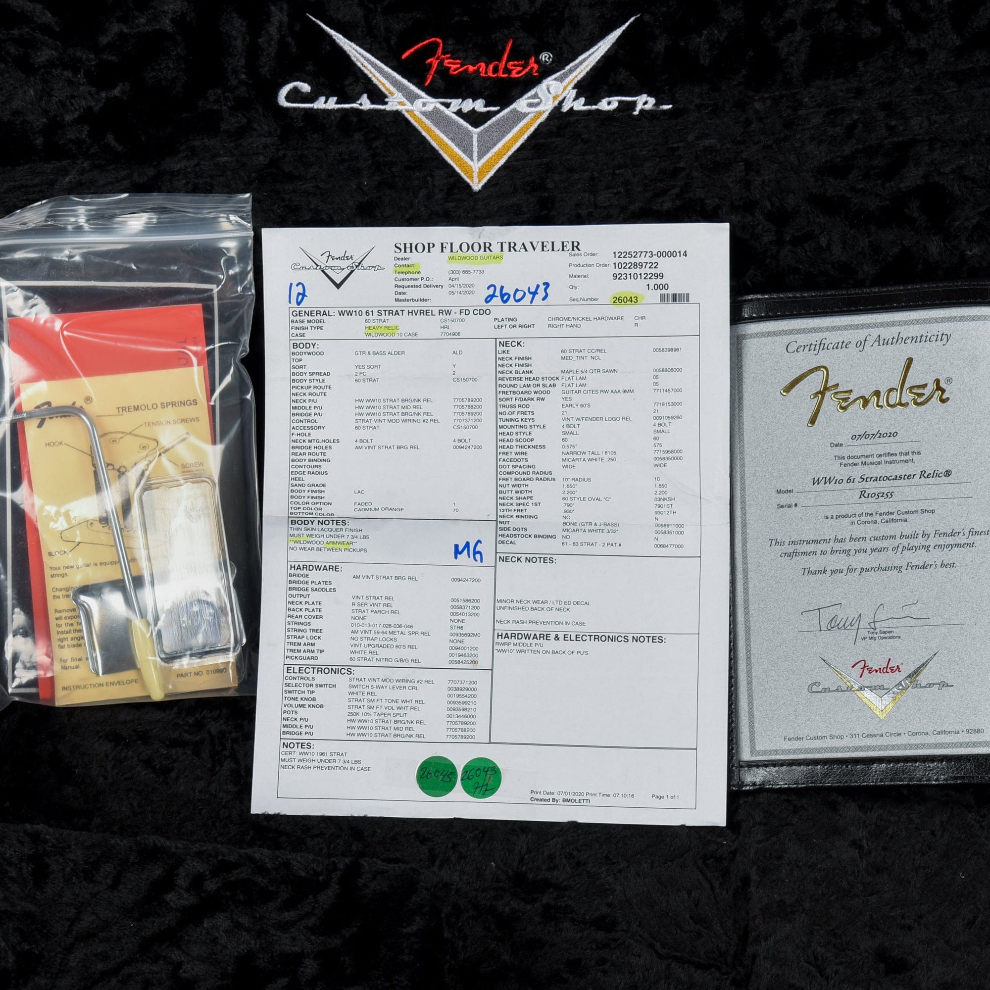 Fender Custom Shop Wildwood 10 1961 Stratocater Relic Faded Cadmium Orange 2020 Electric Guitars / Solid Body