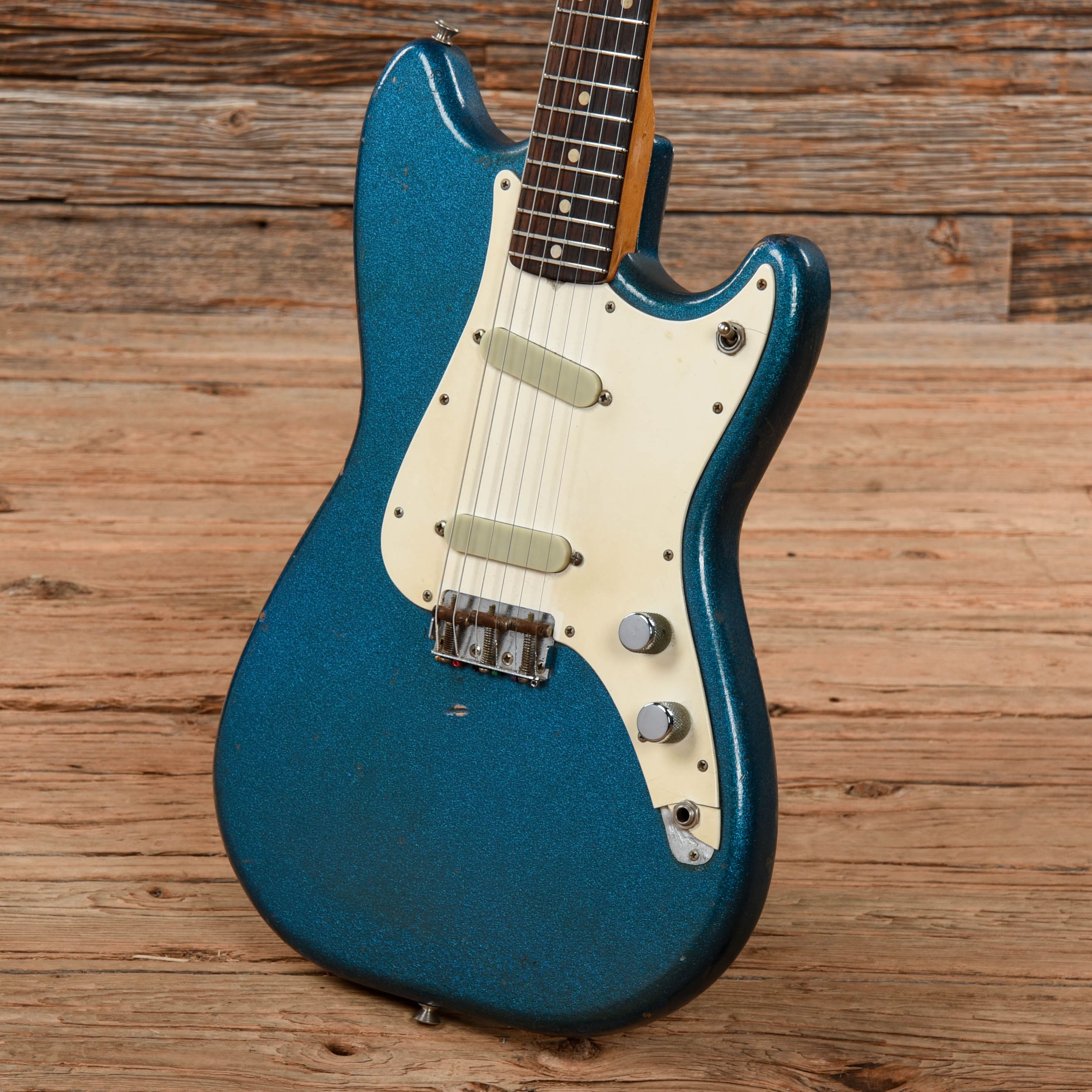 Fender Duo-Sonic Blue Sparkle Refin 1963 Electric Guitars / Solid Body