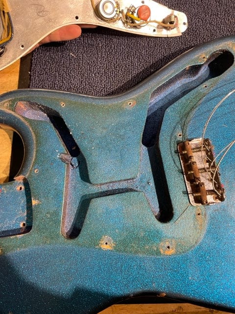 Fender Duo-Sonic Blue Sparkle Refin 1963 Electric Guitars / Solid Body