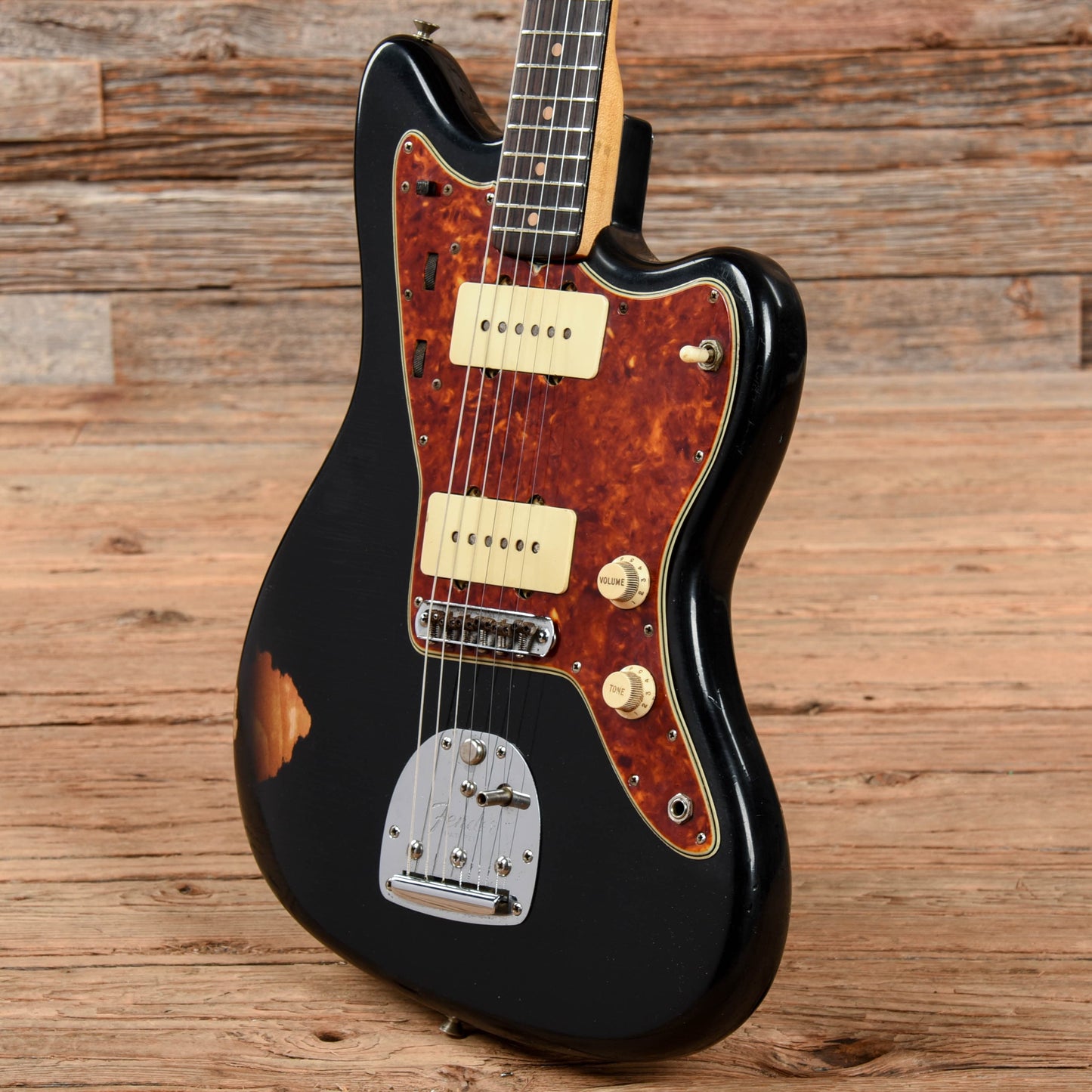 Fender Jazzmaster Black Over Sunburst Refin 1961 Electric Guitars / Solid Body