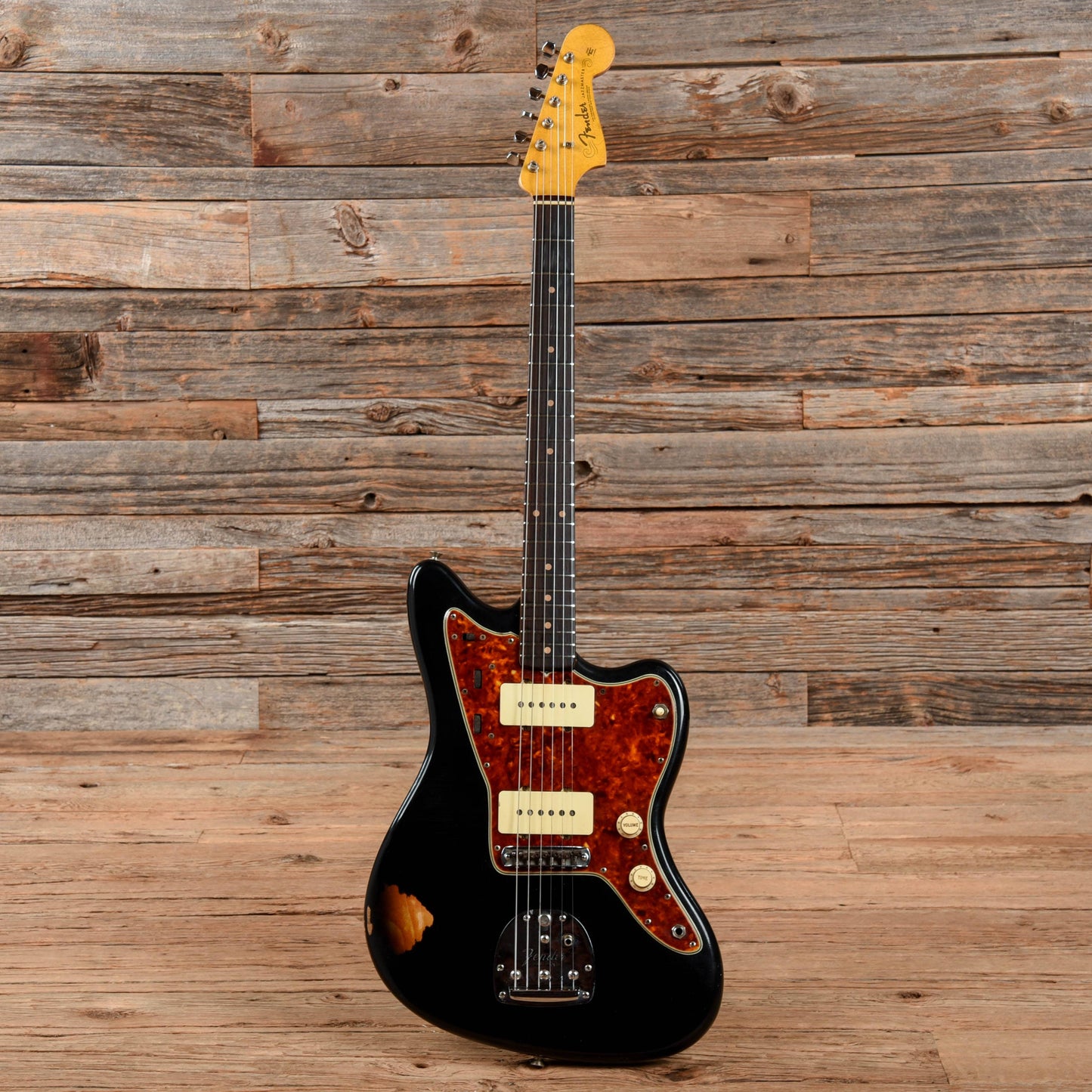 Fender Jazzmaster Black Over Sunburst Refin 1961 Electric Guitars / Solid Body