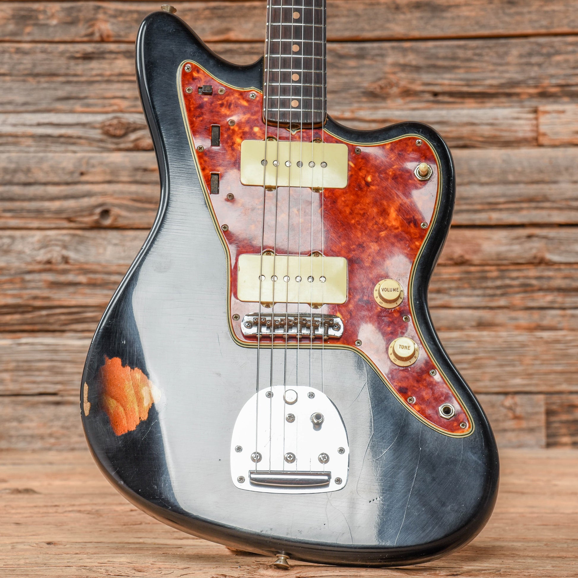 Fender Jazzmaster Black Over Sunburst Refin 1961 Electric Guitars / Solid Body