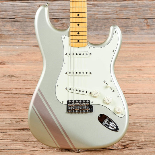 Fender MIJ FSR '50s Stratocaster Inca Silver w/Shoreline Gold Stripe Electric Guitars / Solid Body