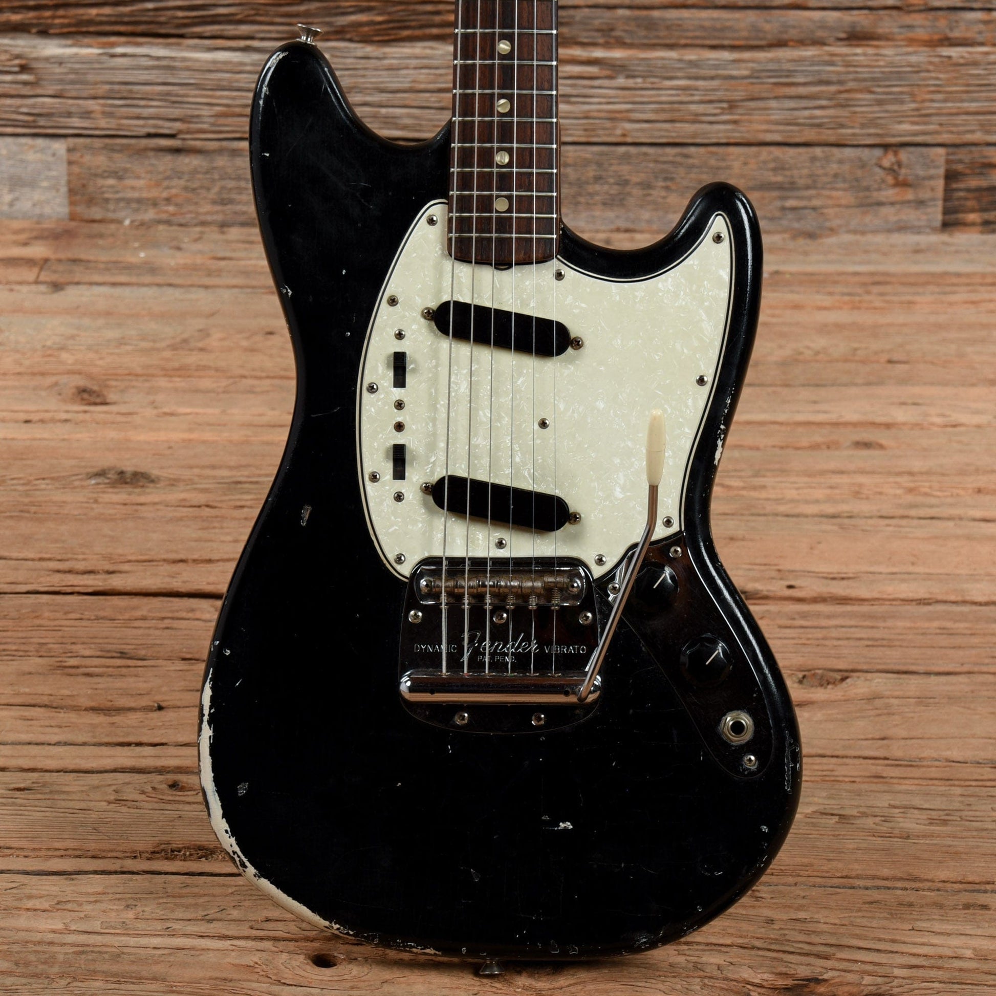 Fender Mustang Black Refin 1966 Electric Guitars / Solid Body
