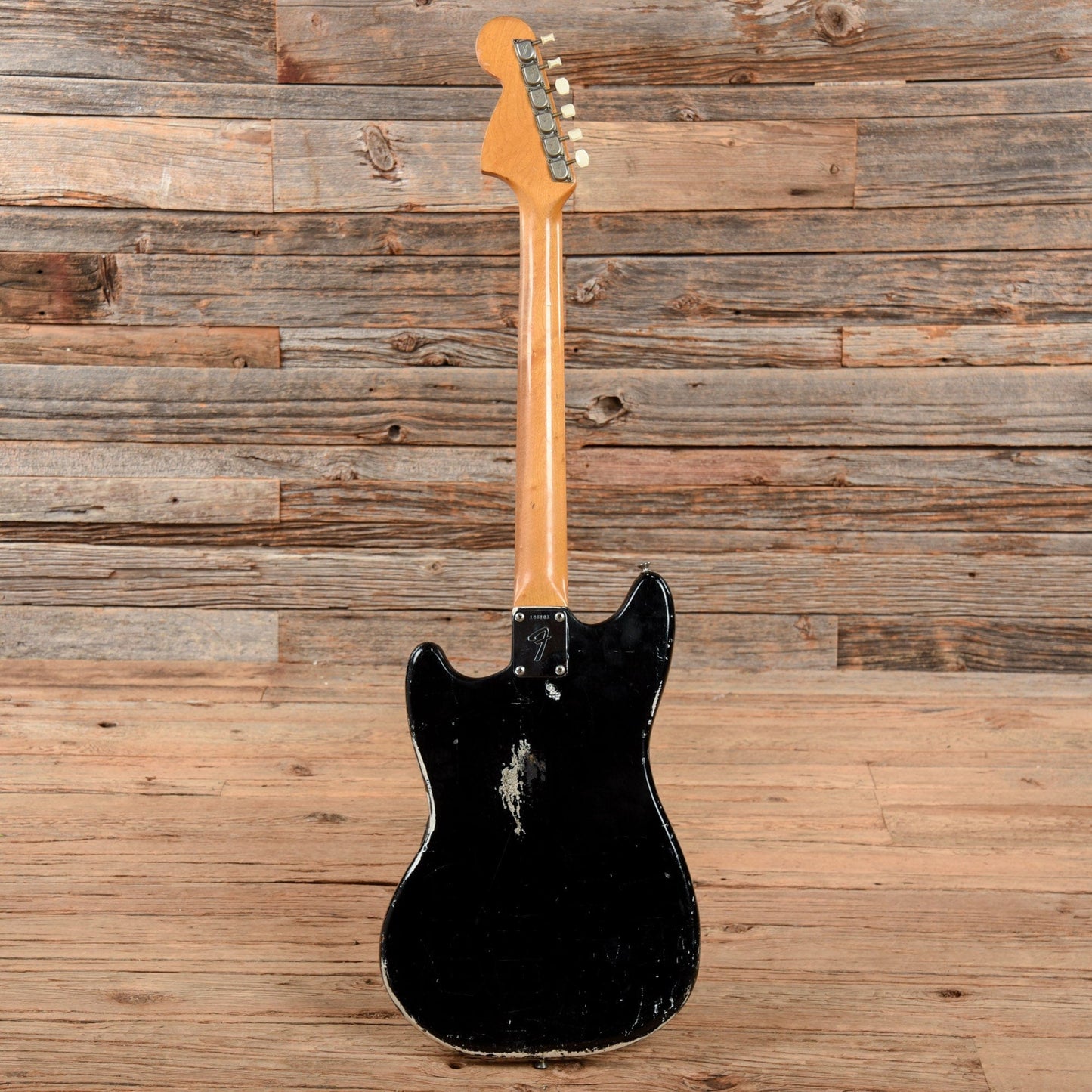 Fender Mustang Black Refin 1966 Electric Guitars / Solid Body