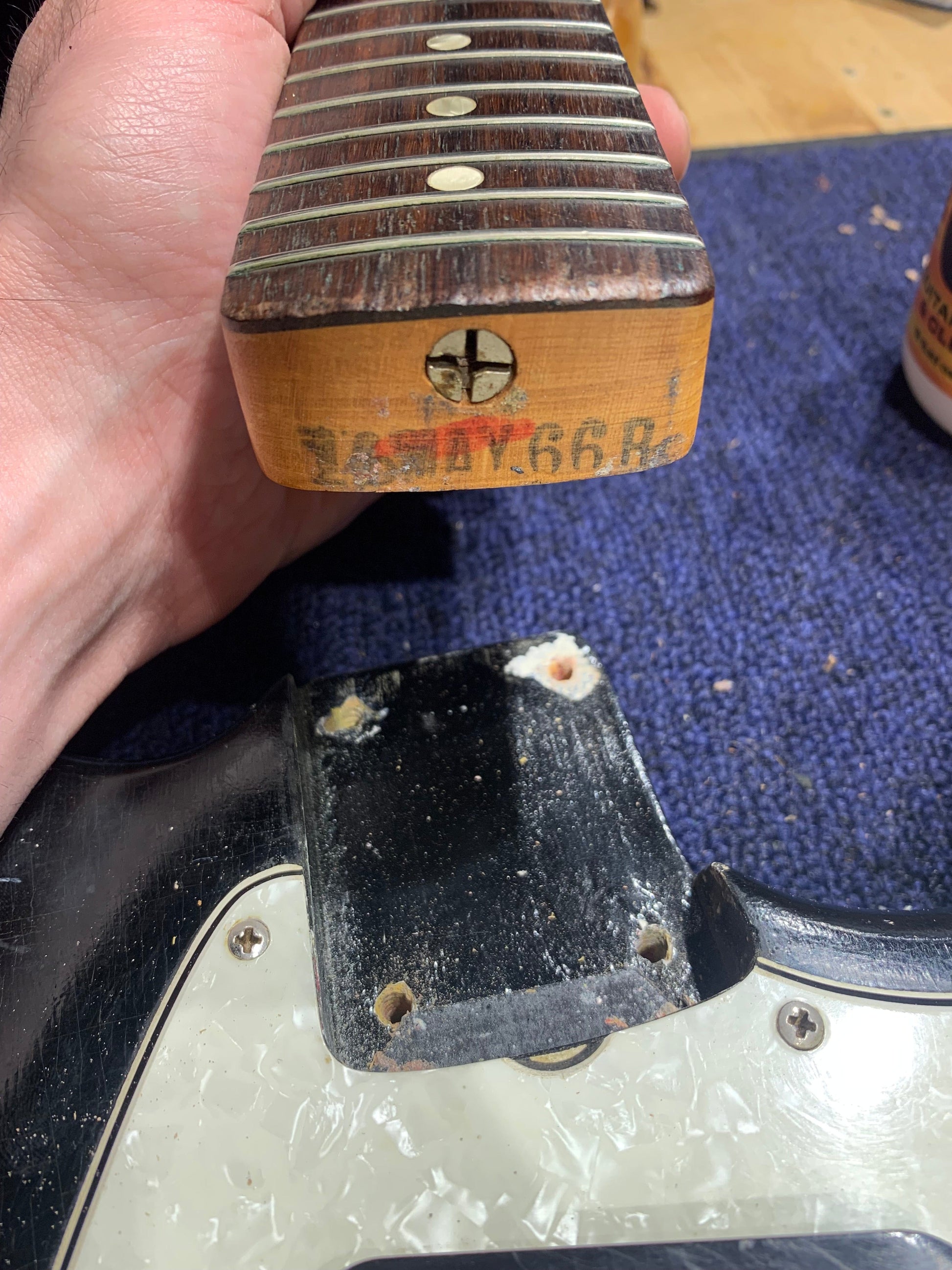 Fender Mustang Black Refin 1966 Electric Guitars / Solid Body