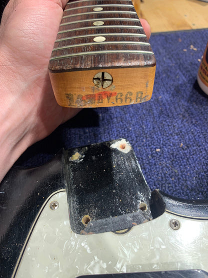 Fender Mustang Black Refin 1966 Electric Guitars / Solid Body