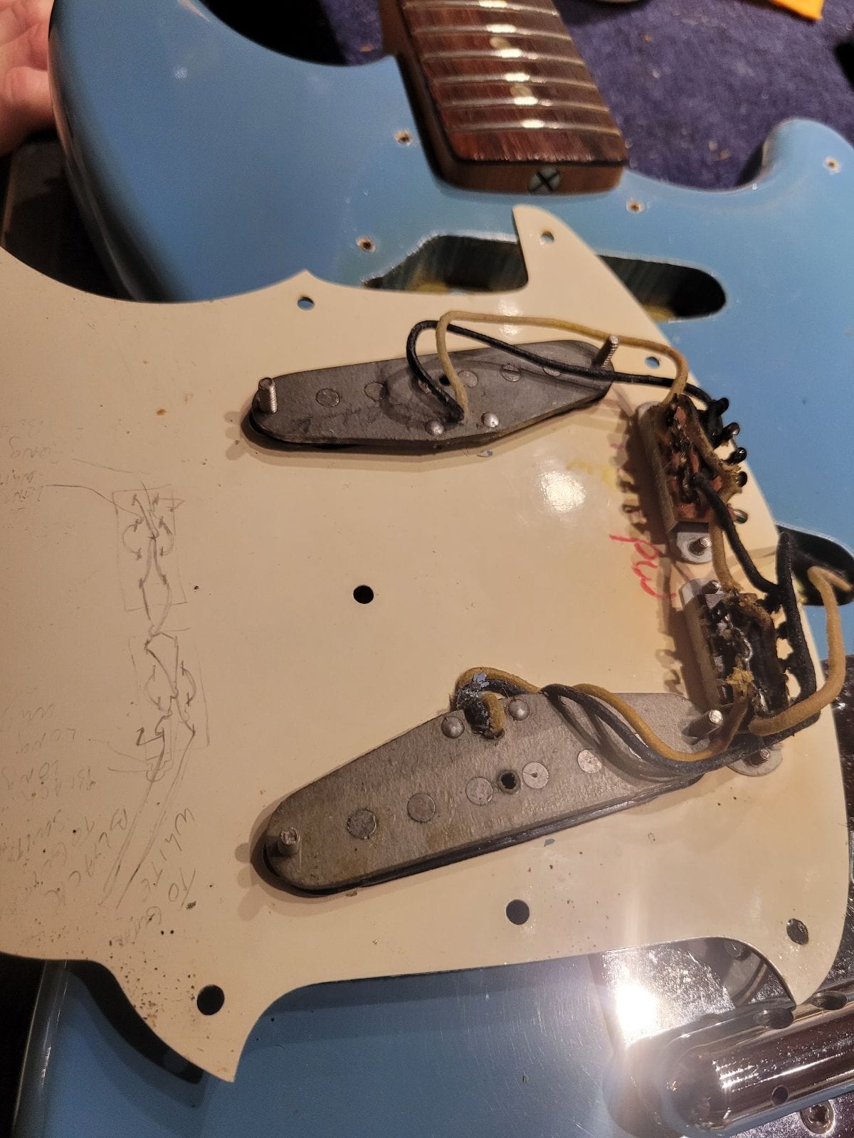 Fender Mustang Daphne Blue 1966 Electric Guitars / Solid Body