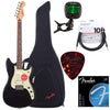 Fender Offset Series Duo Sonic HS PF Black w/Gig Bag, Tuner, Cables, Picks and Strings Bundle Electric Guitars / Solid Body