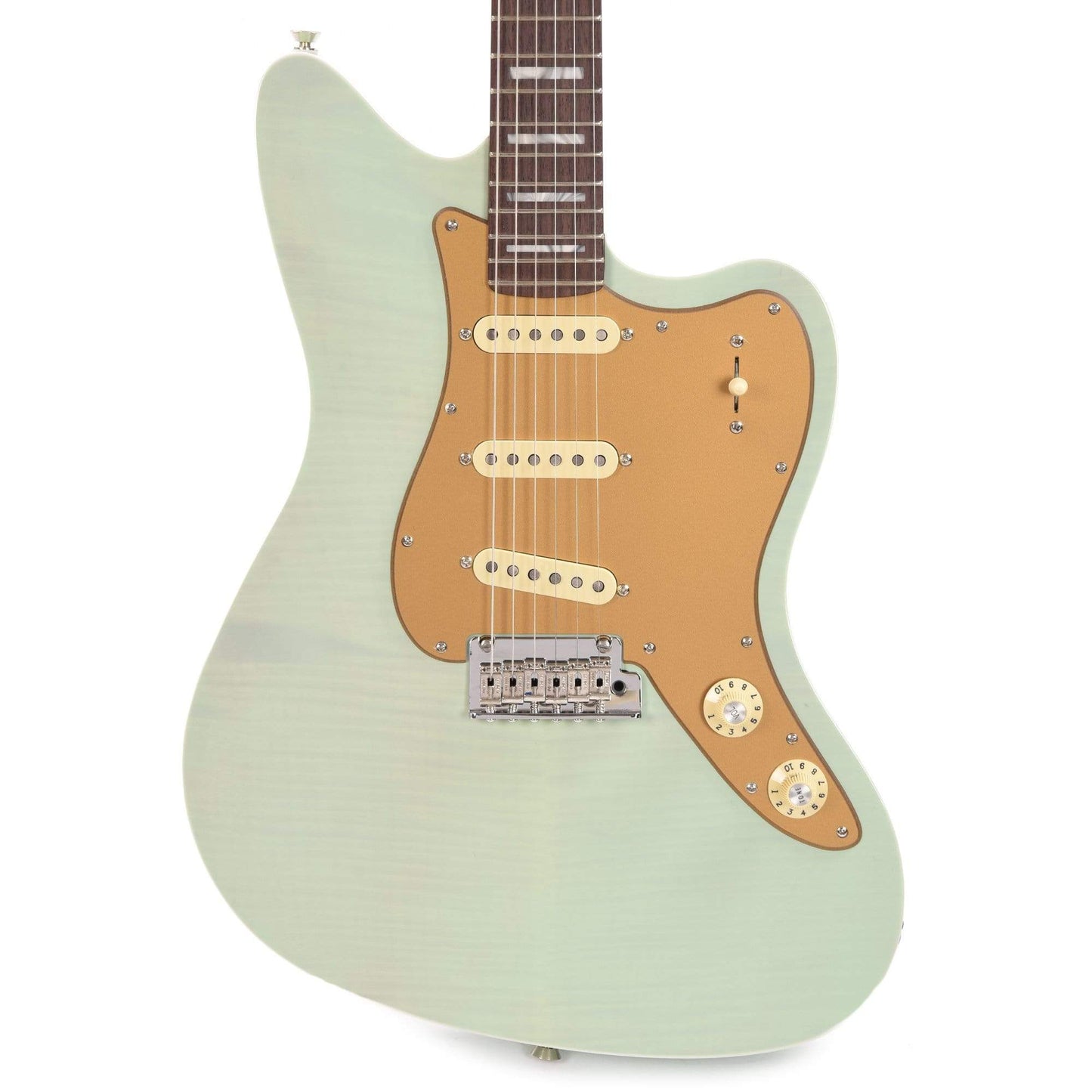 Fender Parallel Universe II Stratocaster Jazzmaster Deluxe Transparent Sea Foam Green Electric Guitars / Solid Body