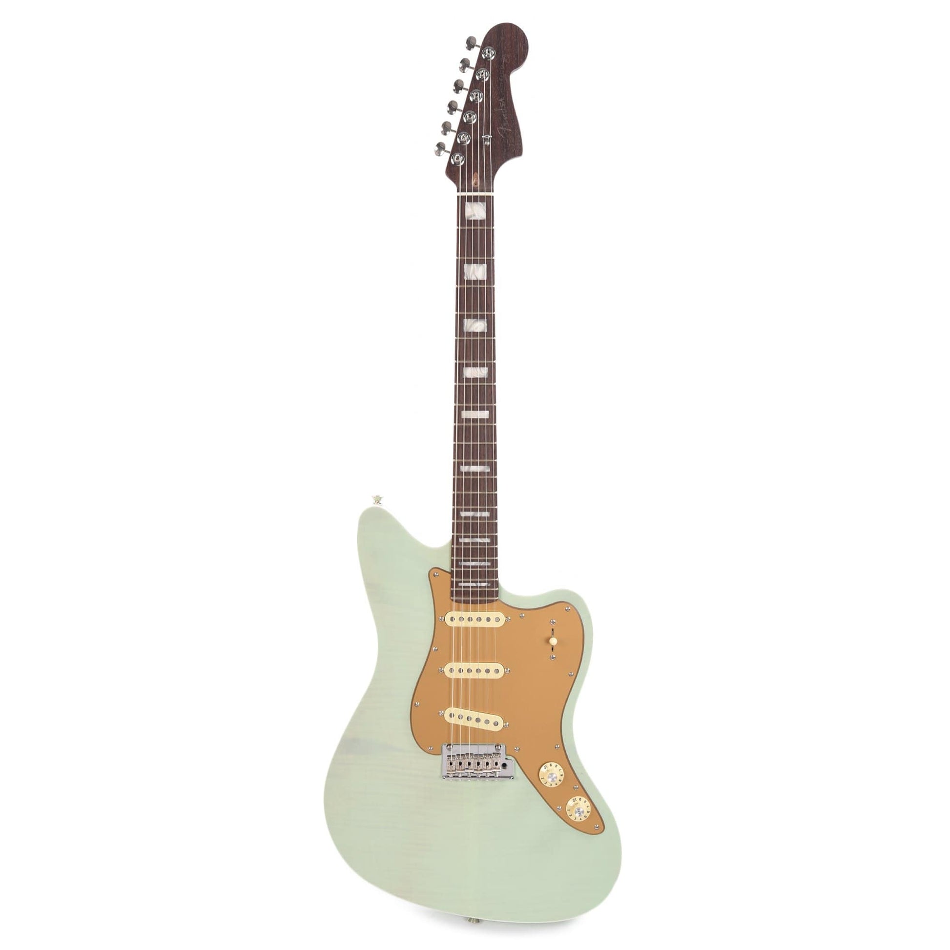 Fender Parallel Universe II Stratocaster Jazzmaster Deluxe Transparent Sea Foam Green Electric Guitars / Solid Body