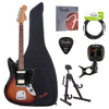 Fender Player Jaguar 3-Color Sunburst Bundle w/Fender Gig Bag, Stand, Cable, Tuner, Picks & Strings Electric Guitars / Solid Body
