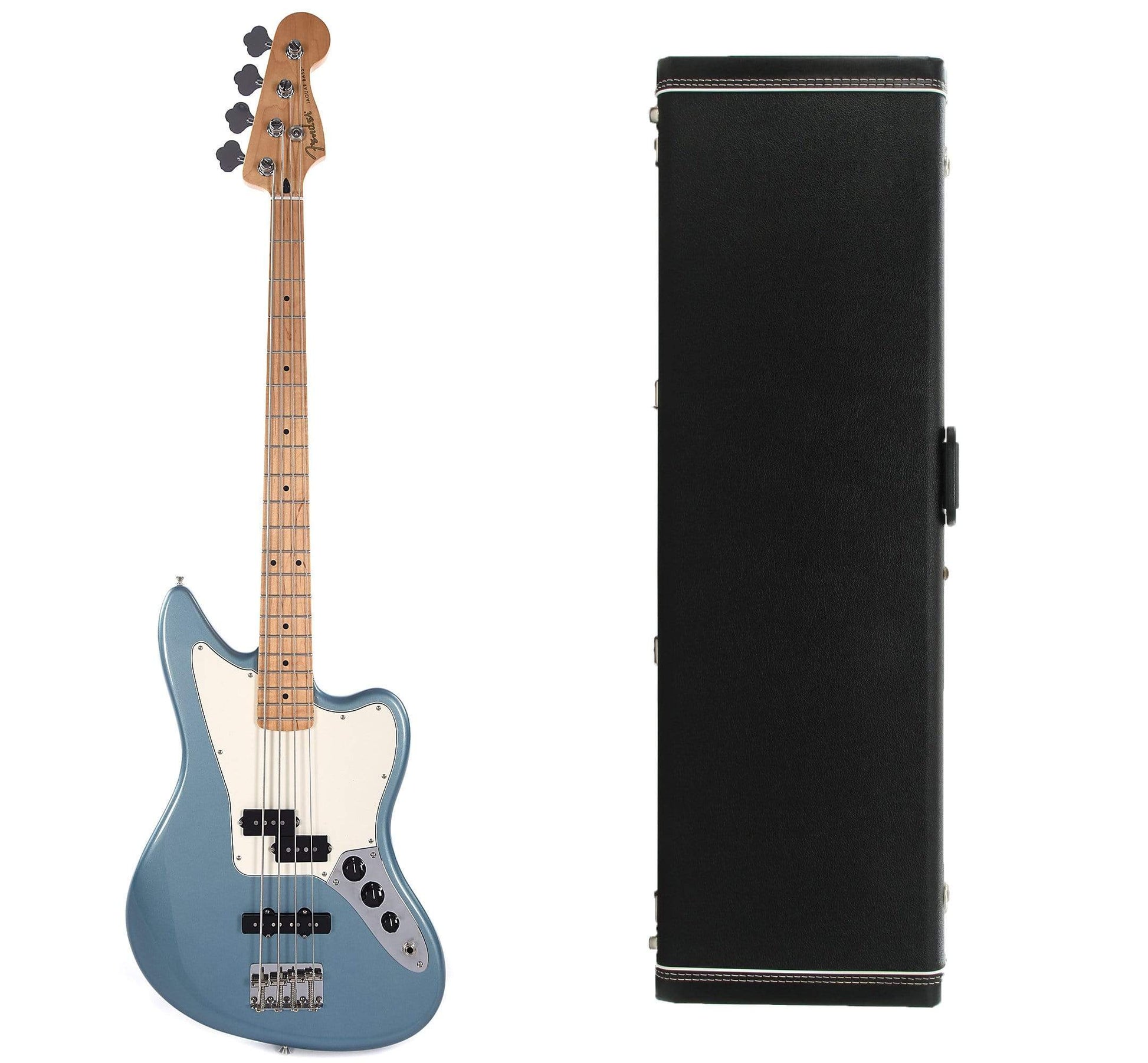 Fender Player Jaguar Bass Tidepool Bundle w/Fender Black Tolex Hardshell Case Electric Guitars / Solid Body