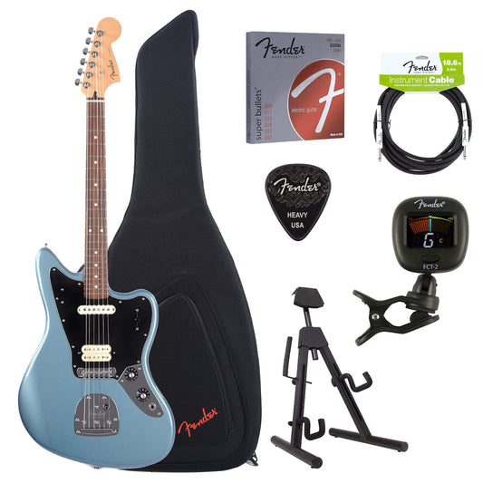 Fender Player Jaguar Tidepool Bundle w/Fender Gig Bag, Stand, Cable, Tuner, Picks and Strings Electric Guitars / Solid Body