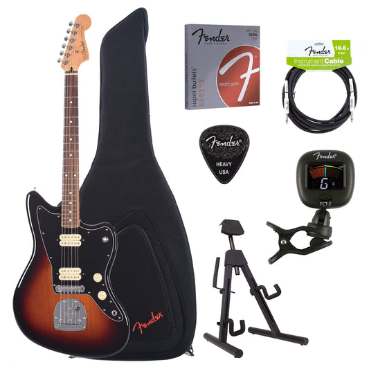 Fender Player Jazzmaster 3-Color Sunburst Bundle w/ Gig Bag, Stand, Cable, Tuner, Picks and Strings Electric Guitars / Solid Body