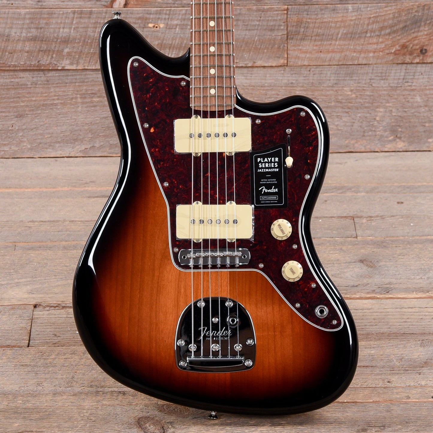 Fender Player Jazzmaster 3-Color Sunburst w/Black Headcap Electric Guitars / Solid Body