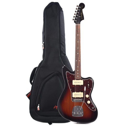 Fender Player Jazzmaster 3-Color Sunburst w/Black Headcap, Pure Vintage '65 Pickups, & Series/Parallel 4-Way and Gig Bag Bundle Electric Guitars / Solid Body