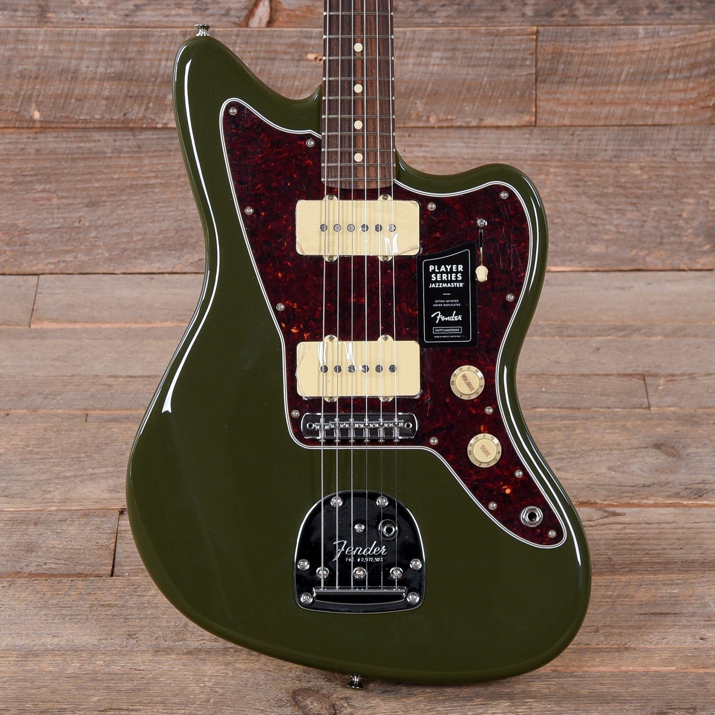 Fender Player Jazzmaster Olive w/Matching Headcap, Pure Vintage '65 Pickups, & Series/Parallel 4-Way Electric Guitars / Solid Body