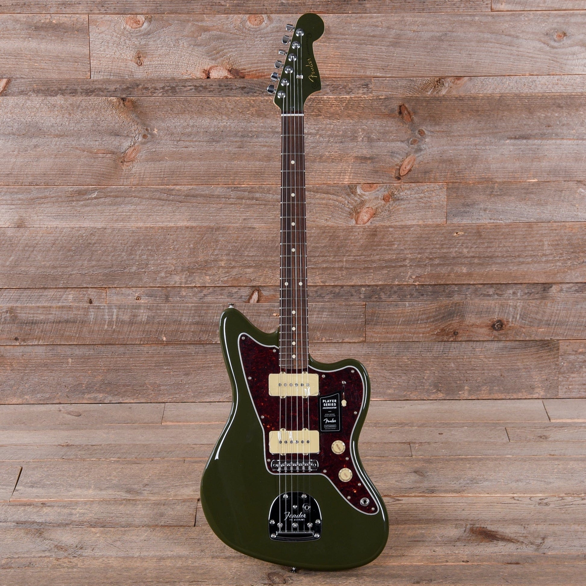Fender Player Jazzmaster Olive w/Matching Headcap, Pure Vintage '65 Pickups, & Series/Parallel 4-Way Electric Guitars / Solid Body