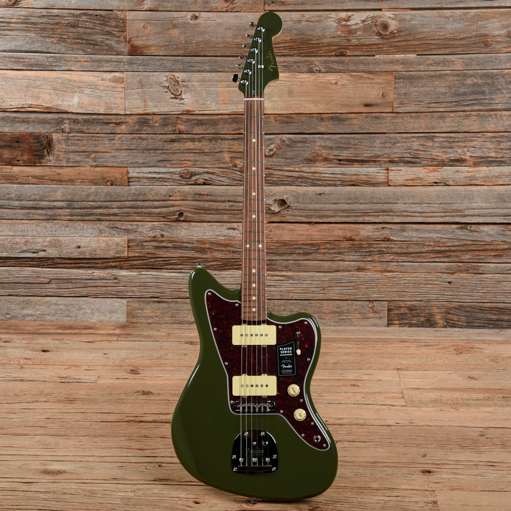 Fender Player Jazzmaster Olive w/Matching Headcap, Pure Vintage '65 Pickups, & Series/Parallel 4-Way Electric Guitars / Solid Body
