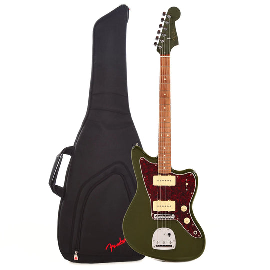 Fender Player Jazzmaster Olive w/Matching Headcap, Pure Vintage '65 Pickups, & Series/Parallel 4-Way (CME Exclusive) and Gig Bag Bundle Electric Guitars / Solid Body