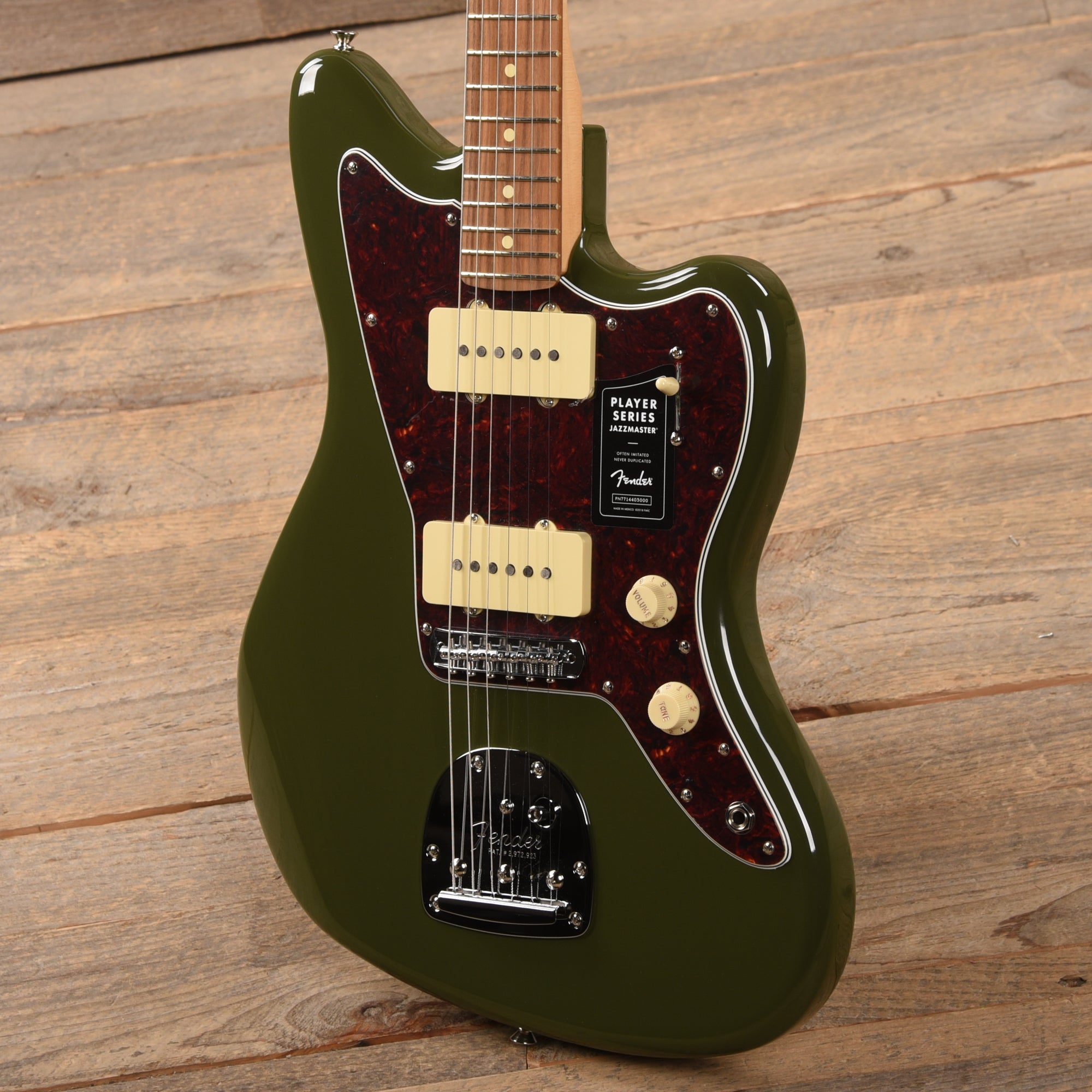 Fender Player Jazzmaster Olive w/Matching Headcap, Pure Vintage '65 Pickups, & Series/Parallel 4-Way Electric Guitars / Solid Body