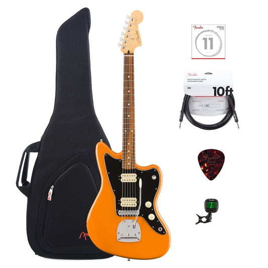Fender Player Jazzmaster PF Capri Orange w/Gig Bag, Tuner, Strings, Picks and (1) Cable Bundle Electric Guitars / Solid Body