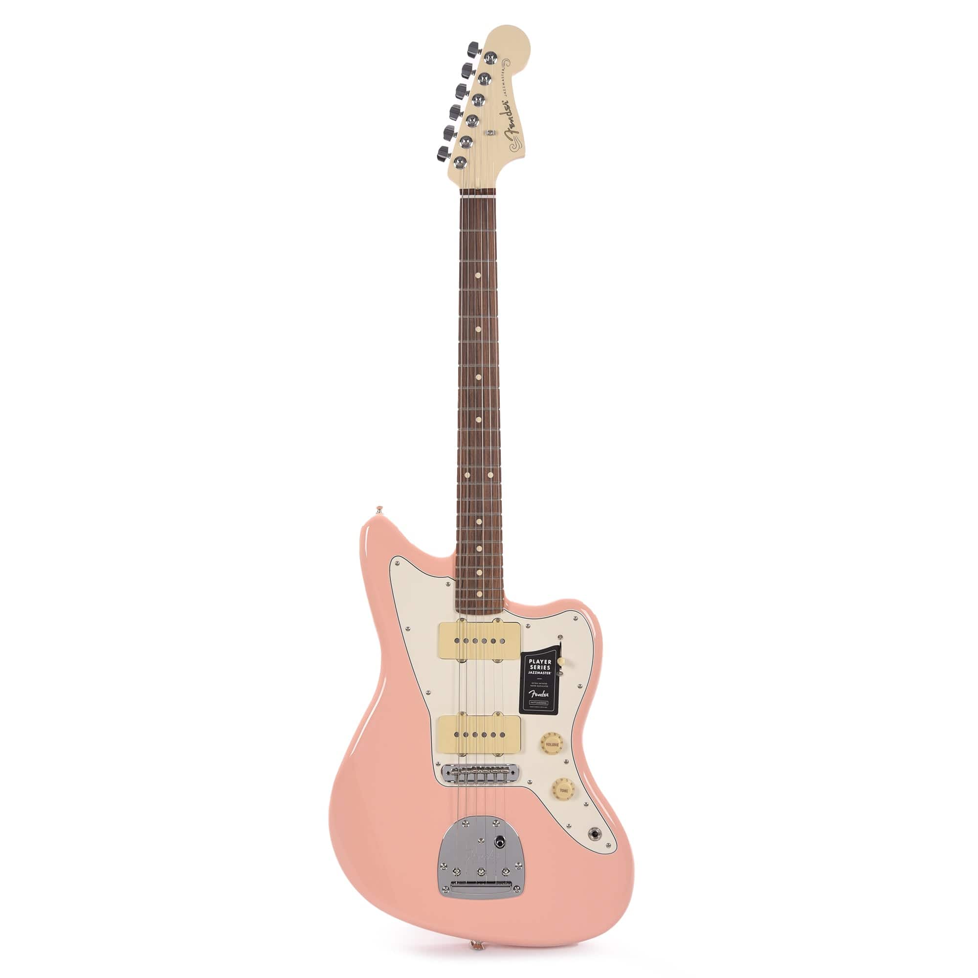 Shell Pink Fender Model Fender Player Jazzmaster Shell Pink w/Olympic White Headcap, Pure Vint ...