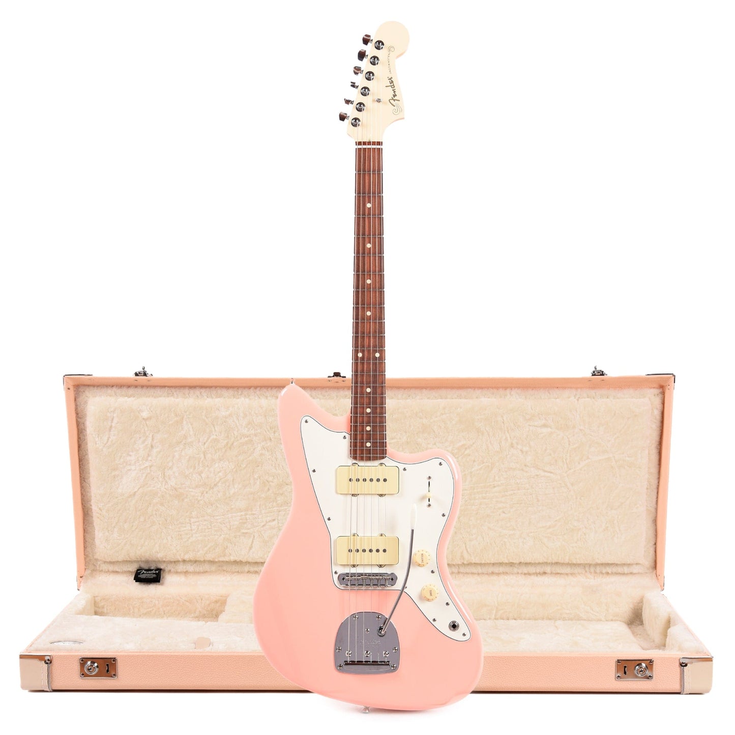 Fender Player Jazzmaster Shell Pink w/Olympic White Headcap, Pure Vintage '65 Pickups, & Series/Parallel 4-Way and Hardshell Case Jazzmaster/Jaguar Shell Pink w/Cream Interior Electric Guitars / Solid Body