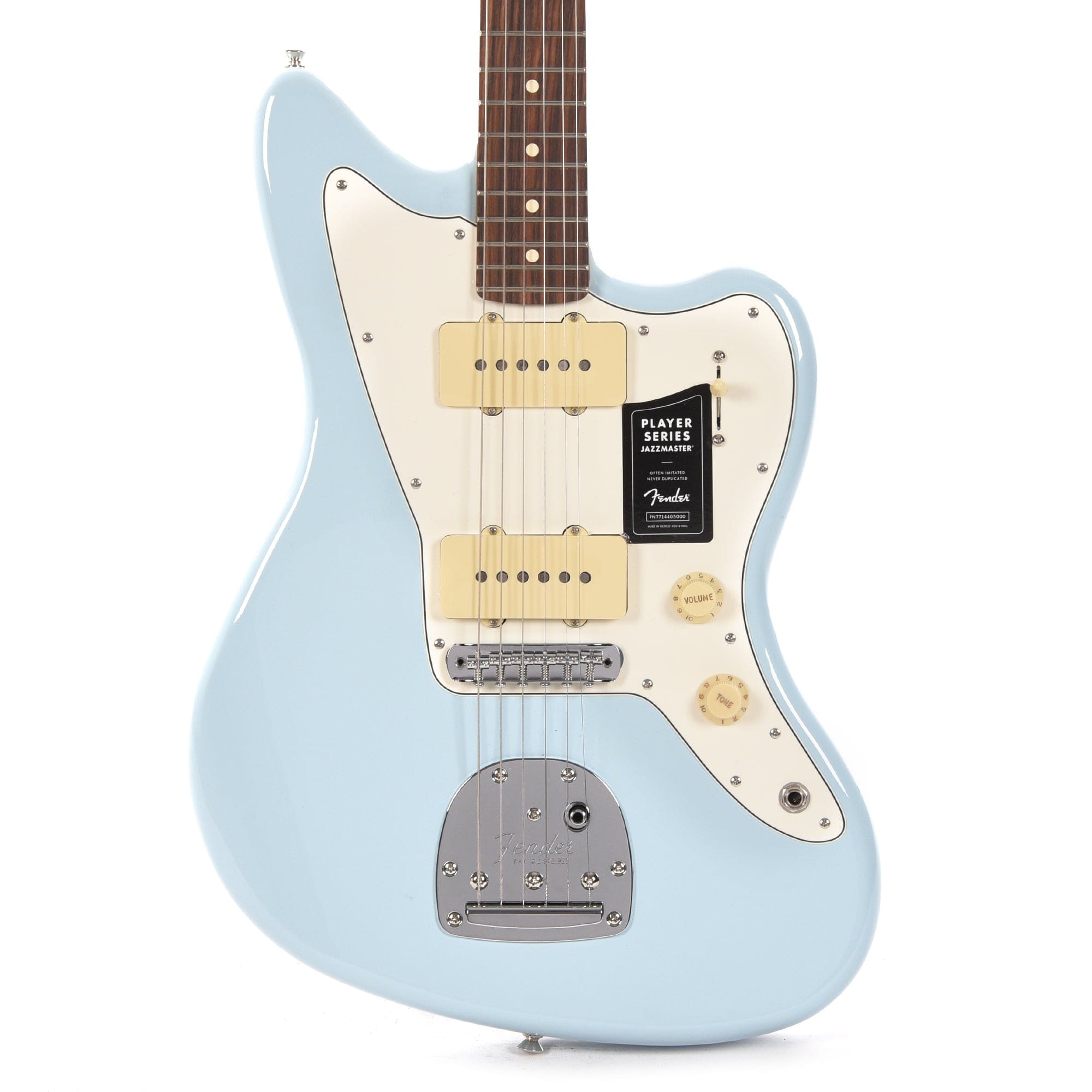 Fender Player Jazzmaster Sonic Blue w/Olympic White Headcap, Pure
