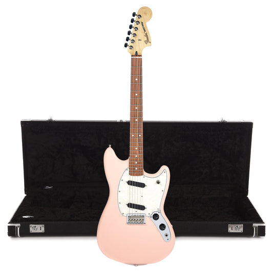 Fender Player Mustang PF Shell Pink and Hardshell Case Bundle Electric Guitars / Solid Body