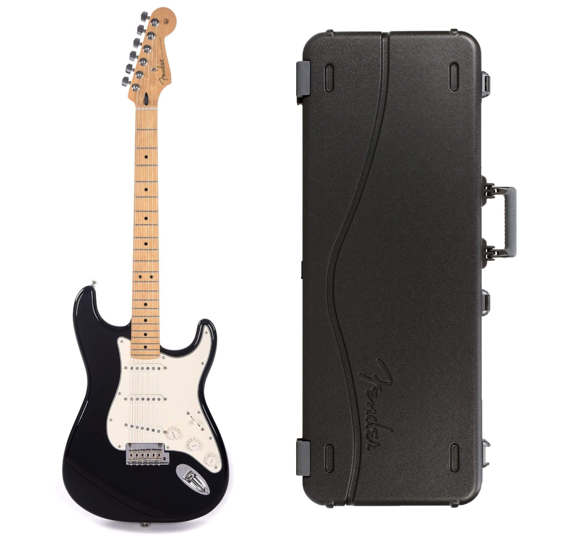 Fender Player Stratocaster Black Bundle w/Fender Molded Hardshell Case Electric Guitars / Solid Body